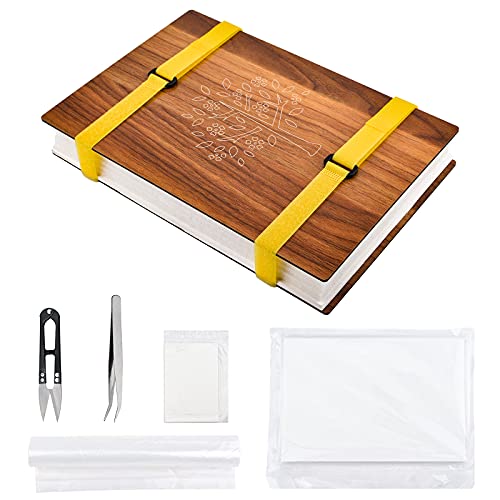 WANDIC Großes Blumenpresse-Set, Holzkunst-Set, Pflanzenpresse, Buch, Blumenpresse, Blätter, Press-Set für DIY Kunsthandwerk Exemplare im Freien Lernen