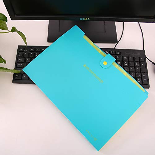 Skydue Portable Accordion Document File Folders Expanding Letter Organizer, 8 Pockets (Blue) #TOP5