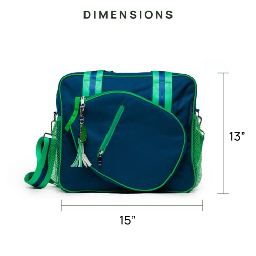 Fresh Pickle Navy/Green Pickleball Bag, Tennis Bags For Women, Pickleball Bags For Women, Pickleball Gifts, Pickleball Tote, Cute Pickleball Bag, Luxury Pickleball Bag, Ladies Pickleball Bag #TOP6