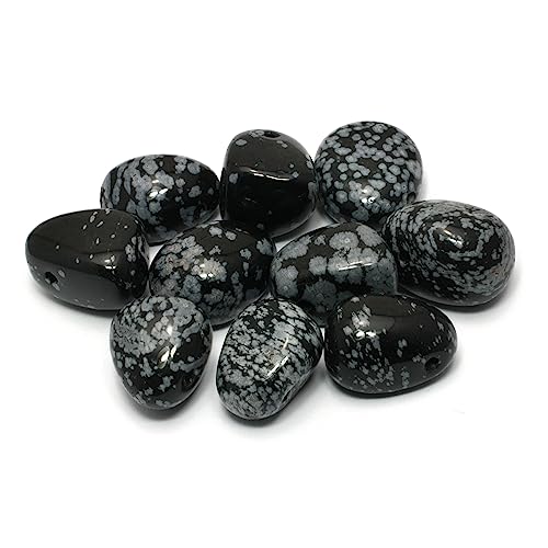 Snowflake Obsidian Drilled Tumble Stone