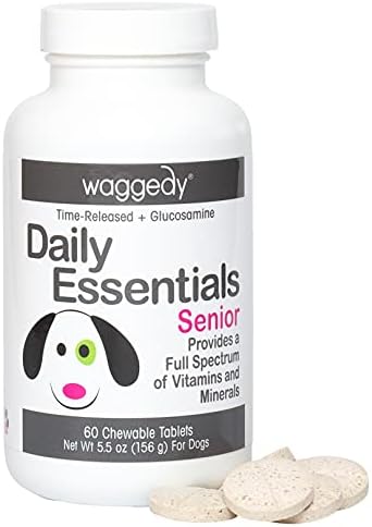waggedy Chewable Dog Vitamins for Every Life Stage: Puppy, Adult, Pregnant or Senior Dog Multivitamin Treats to Promote Immune System & Joint Health for Dogs, USA Time Released (60 Chewy Tablets)