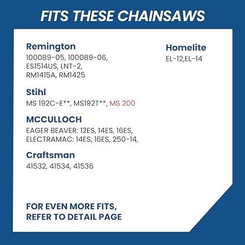 Image of 14 Inch Chainsaw Chain, 3 /8 inch LP Pitch .050 inch Gauge 50 Drive Links, Germany Steel Anti-Kickback Replacement for Stihl MS170, MS180, MS250, Remington, 3-Pack