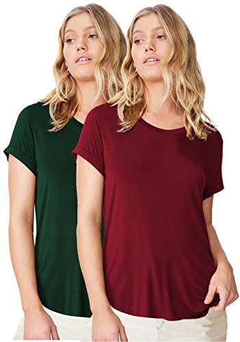 Image of Fabricorn Combo of Plain Color Stylish Up and Down Cotton Tshirt for Women