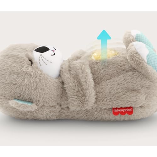 Fisher-Price Ma Loutre Câlins Bonne Nuit Peluche | Peluche Veilleuse Bébé Musicale et Lumineuse | Veilleuse Doudou Bruit Blanc Bébé | Cadeau Naissance Fille et Garçon Nouveau né, FXC66