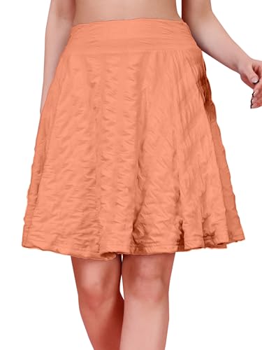 Image of Mehrang Spandex Women's Classic Stretchy All Time Trendy Skater Skirt with Attached Inner Shorts and Flared Inskirt