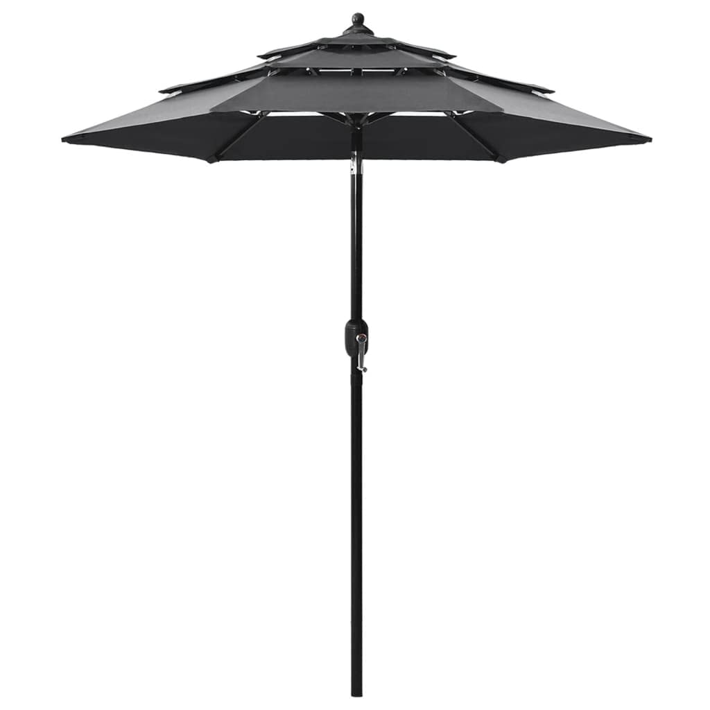vidaXL Sombrilla de Aluminio de 3 Niveles Parasol Playa Multitalla Multicolor