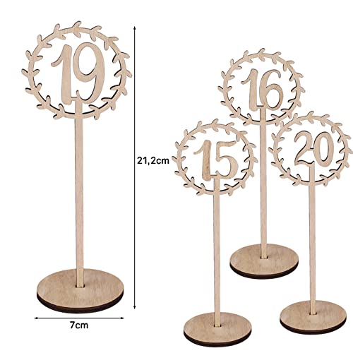 VIEVRE Wooden Table Numbers Wedding 11-20 Numbers Table Decoration with Holder for Banquets Cafés, Restaurants, Hotels, Parties - Image 2