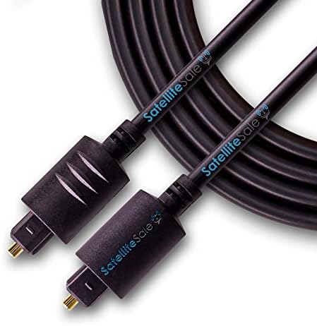 SatelliteSale Digital Toslink SPDIF Audio Optical Fiber Cable Universal Wire PVC Black Cord 6 feet