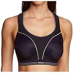 Champion Women's Shock Absorber S5044 Ultimate Run Bra Sports Bra, Black/Silver, 36G
