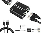 ★【LAN Splitter 1 auf 2 】Mit diesem Gigabit LAN Switch können Sie Netzwerkanschlüsse erweitern und zwei Computer dabei unterstützen, gleichzeitig eine Ethernet-Leitung zu teilen, ohne dass Sie Netzwerkkabel häufig ein- und ausstecken müssen. Stromversorgung über das mitgelieferte USB-C-Kabel. Hinweis: Um die Netzwerkqualität sicherzustellen, verwenden Sie bitte ein CAT6-Netzwerkkabel. Netzwerk-Kabel nicht im Lieferumfang enthalten.
