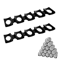 Maxmoc Flaschenhalter Kühlschrank Set, 2 Stück rutschfeste Silikon Kühlschrank Flaschenhalter, Faltbare Stapelbar, Hält 15 Flaschen, für Küche Pantry Cabinet Bier Halter (Schwarz)