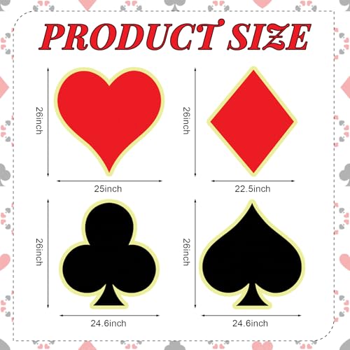 Decoraciones de cartas de póker jumbo Simgoing 4 piezas miniatura 2