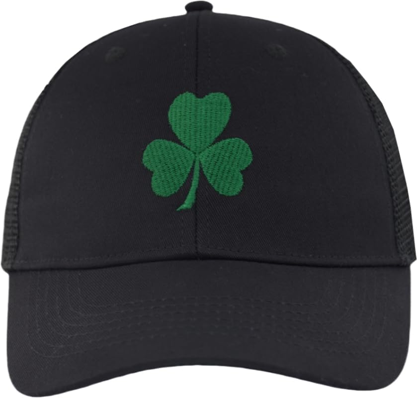 TSSGBL St Patricks Day Hat - Irish Lucky Clover Trucker Hat,Shamrock Embroidered Baseball Cap Gifts for Men Women - Image 2