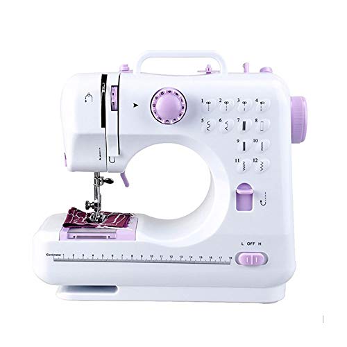 Sewing Machine for Beginner, Portable Multifunction Desktop Electric Household Sewing Machine with 12 Built-in Stitches, 2 Speeds Double Thread