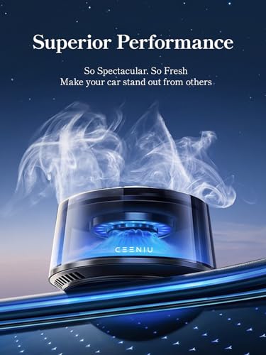 Ceeniu Smart Car Air Fresheners, Premium Scenic Fragrance Car Diffuser, Auto On/Off, Adjustable Intensity, Sandalwood Cologne & Cherry Blossom Lasts for 4 months, 2025 New CF8 Automotive Freshener