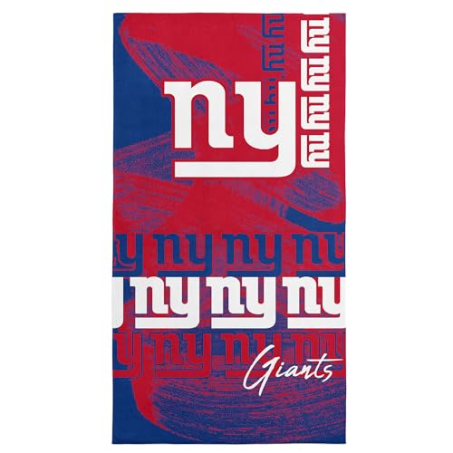 Northwest NFL New York Giants Oversized Microfiber Beach Towel, 40 x 72 Inches – Quick Dry, Sand Resistant, Lightweight, Highly Absorbent, Distorter Design