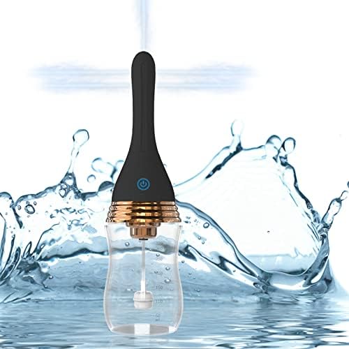 Aisitelu Automatic Douche for Men Women, Rechargeable Anti Back-Flow Enema Bulb Kit with 5 Nozzles 3 Speeds, Waterproof Silicone Anal Douche Cleaner Douche Bottle Shower Enema for Health Care, 320ML