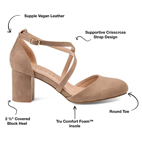 Journee Collection Women's Foster Pump, Tru Comfort Foam, Regular Width, Round Toe, Taupe, 8.5 #TOP1