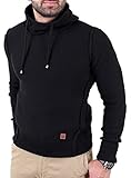 Reslad Herren Vintage Huge Collar Sweatshirt Pullover RS-3212 Schwarz XL