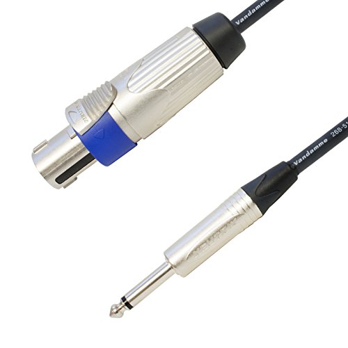 *TOUR GRADE* Van Damme Speakon to Mono Jack PA Speaker Cable 2x1.5mm Conductor Size. Metal Neutrik Lead (1m)