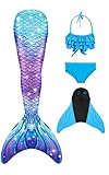 Pyjacos Mermaid Tail con Bikini para Niñas 4pc Bikini Set,lanpuG5,140
