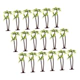 VANZACK 50 Piezas Miniaturas de Palmeras Tropicales de Plástico para Decoración de Acuarios Maquetas y Fotografía Árboles Artificiales Resistentes Mantenimiento para Paisajes y Dioramas