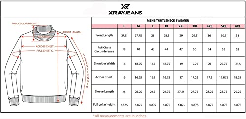 X Ray Men's Soft Slim Fit Turtleneck, Mock Neck Pullover Sweaters For Men, (Regular And Big & Tall), Heather Charcoal - Turtleneck, X-Large #TOP5
