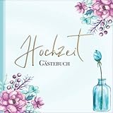  Hochzeit: Gästebuch Vintage Blumen I für 60 Gäste I Blanko mit Geschenkeliste I Geschriebene Glückwünsche I Softcover I Geschenkidee zur Hochzeit I ... Dekoration Trauung I Mitbringsel Brautjungfer