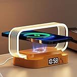 HayGem 15WFast Wireless Charger Compact Table Lamp, Infinitely Dimmable, 3-Position Color Temperature, Clock Night Light, Use Bedroom, Office and Living Room Touch Bedside Lamp.