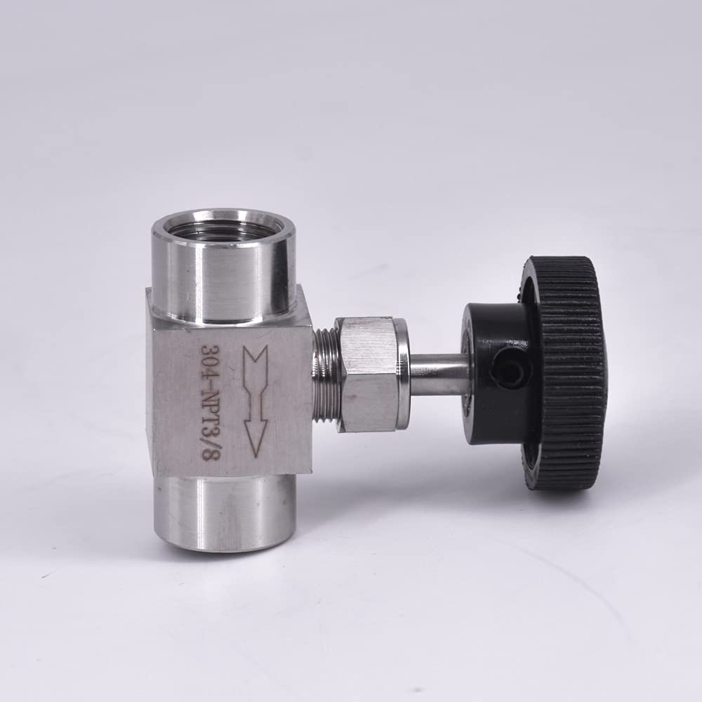 Valvola a Spillo 1/8 1/4 3/8 1/2 Pollice BSP NPT Femmina Valvola a Spillo Crane 304 316 Acciaio Inossidabile Controllo del Flusso for Acqua Gas Olio(Npt,1/8 inch)