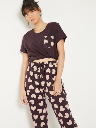 Image of Max Women's Printed Round Neck Half Sleeve Cotton Pyjama Set