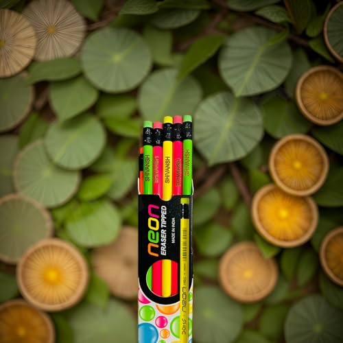 Image of Personalized Name Pencil Set, Multicolor Round, Pack of 6, 60 pcs (Neon Pencil, 60)