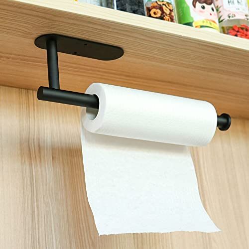 Astofli Paper Towel Holder Under Cabinet, Self Adhesive And Drilling Paper Towel Holder Wall Mount, Under Cabinet Paper Towel Holder For Kitchen, Black Paper Towel Holder Sus304 Stainless Steel #TOP5