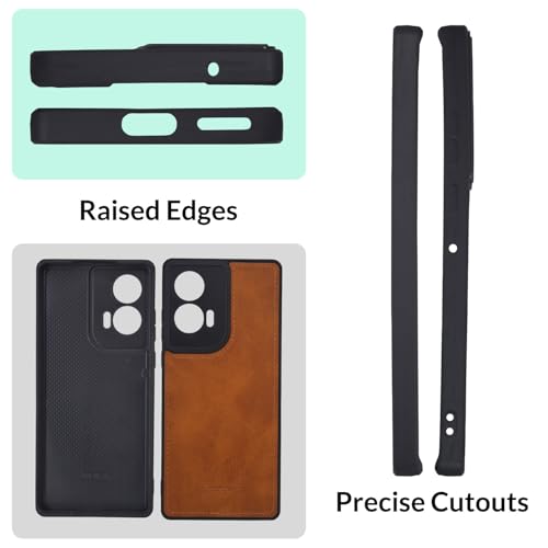Image of SPRIG Compatible with Moto Edge 50 Fusion Premium PrimeMatte (Matte Leather TPU) Back Cover Drop Tested Shock Proof Mobile Case for Men, Women, Boys and Girls with Camera Protection (Light Brown)