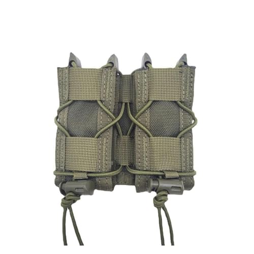 PBTMCD Bolsa Táctica Doble For Cargador De 9 Mm For Airsoft: Portador Municiones Compatible con Molle Nailon Duradero Repelente Al Agua(Green)