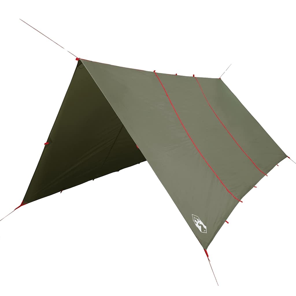 vidaXL Camping Tarp, Tent Tarp for Outdoor Travel Beach, Camping Shelter for Snow Rain, Tarpaulin Shelter, Sunshade, Olive Green Waterproof