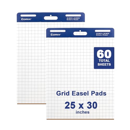 Comix Grid Sticky Easel Pad 25 x 30 in, 30 sheets/pad, 2 pads/pack