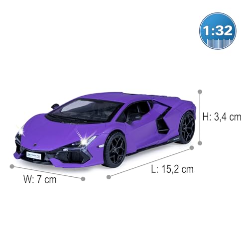 JAMARA 402619 Lamborghini Revuelto Diecast 1:32 inkl. Knopfzellen - Modellauto Spielzeug, Kinder Car, Model Miniatur Fahrzeuge, Geschenkidee Kids, Türen Manuell öffnen/schließen