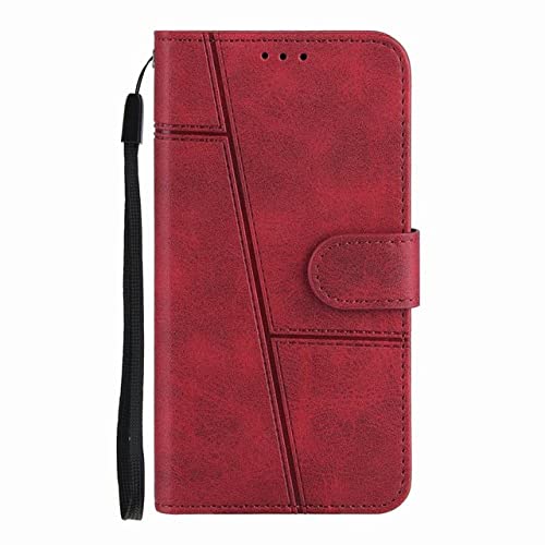 Housse en cuir Samsung Galaxy A33 5G étui portefeuille rouge avec fente pour carte intégrée