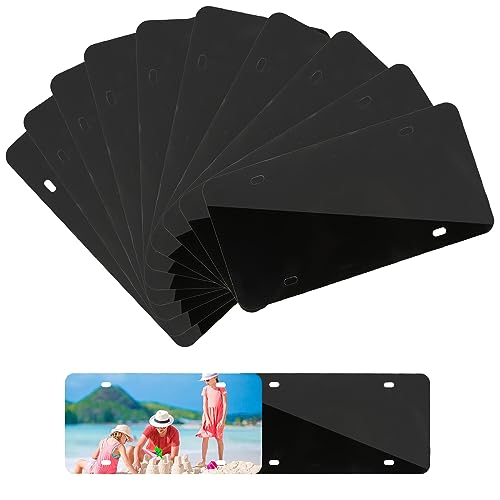 10uds Placas de Sublimación En Blanco, Placa de Matrícula Personalizada Frontal Placa de Matrícula de Aluminio de Coche para Trabajos de Diseño Personalizado (Negro)