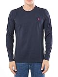 ralph lauren mod. 710671468 t-shirt girocollo manica lunga custom fit uomo blu m