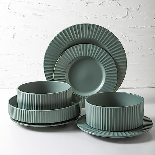 Image of Christian Siriano Lusso 16-Piece Dinnerware Set Stoneware, Stone