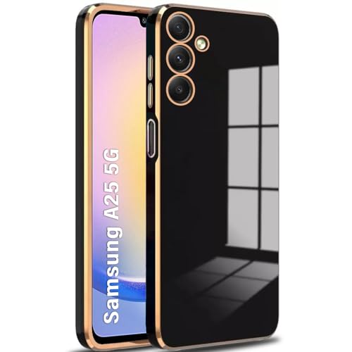 Image of TheGiftKart Luxurious Golden-Plated Back Cover Case for Samsung Galaxy A25 5G | Raised Lips for Camera & Screen Protection | Shockproof Design | Stylish Back Cover Case for Samsung Galaxy A25