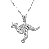  925 Sterling Silber Diamant Kangaroo Anhänger Halskette (Kommt mit Eine 45 cm Kette)