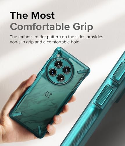 Image of Ringke Fusion-X Compatible with OnePlus 12 5G Case Cover Transparent Hard Back Soft Flexible TPU Bumper Scratch Resistant Shockproof Protection OnePlus 12 Back Cover - Turquoise Green