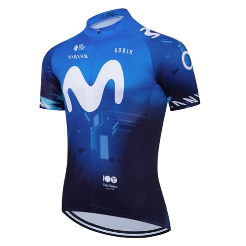 Camisa de ciclismo masculina de manga curta com 3 bolsos traseiros + bolso com zíper, respirável, se