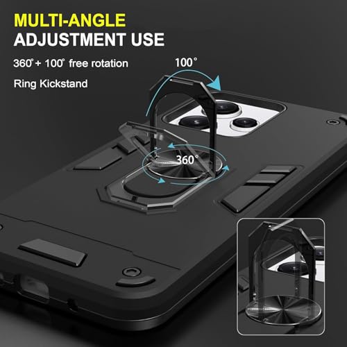 Image of NDCOM Redmi 12 5G & Poco M6 Pro 5G Back Cover with Kickstand Ring Holder