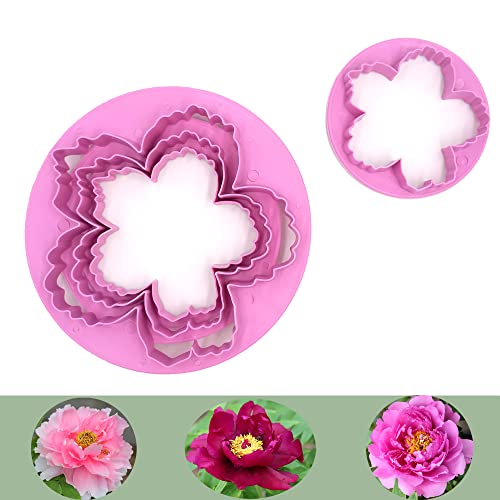 Gobaker Big Peony Flower Cutters Set, Fondant Cake Gum Paste Flower Petal Cookie Cutter For Cake Decoration #TOP6