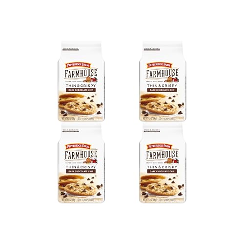 Image of Pepperidge Farm Farmhouse Thin and Crispy Dark Chocolate Chip Cookies, 6.9 OZ Bag (14 Cookies) (Pack of 4)