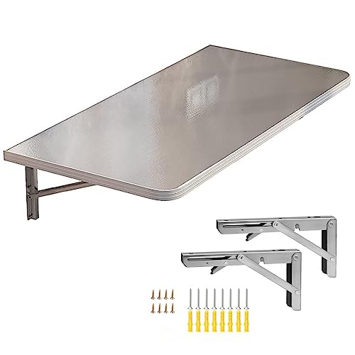 Table à abattant pliante avec plateau en inox brossé fixe - 2